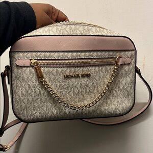 Michael Kors Blush and Cream Crossbody Bag